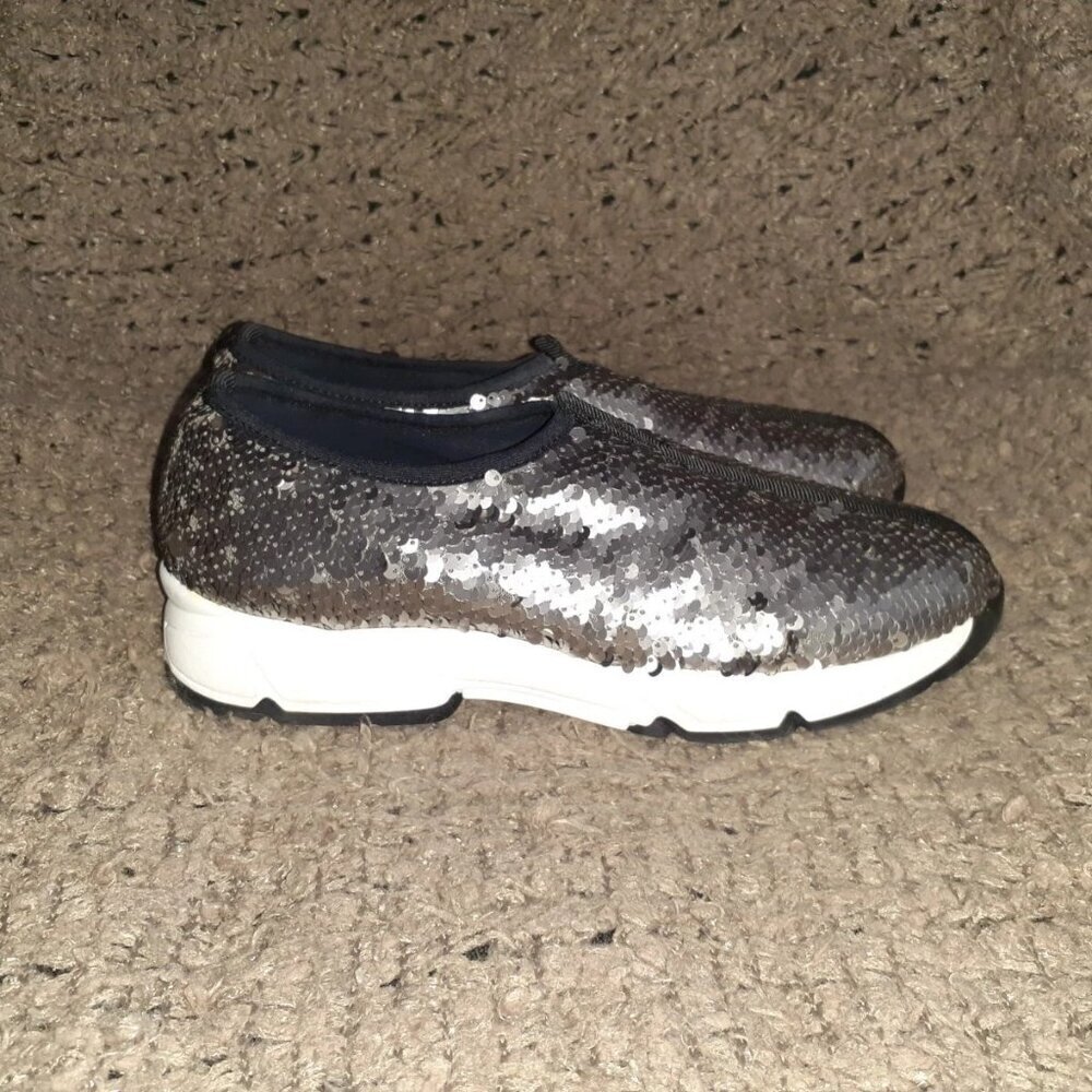 Méliné-MELINE-Black/Gray Sequins Loafers-Italy-Sz 38-Excellent - Picture 5 of 8